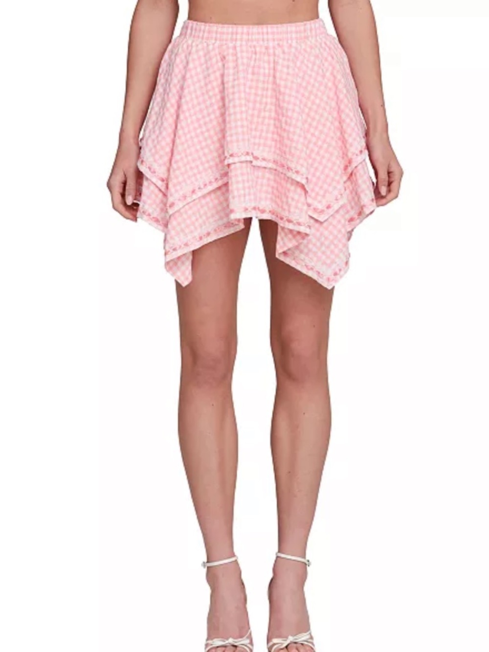 NWT Avec Les Filles Gingham Skirt L